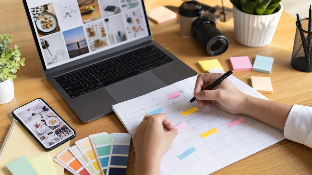 Creative workspace for social media content planning